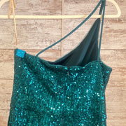 GREEN SPARKLY LONG EVENING GOW