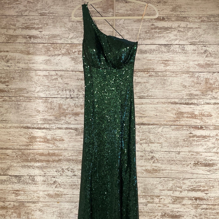 GREEN SPARKLY LONG DRESS
