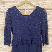 NAVY LONG EVENING GOWN