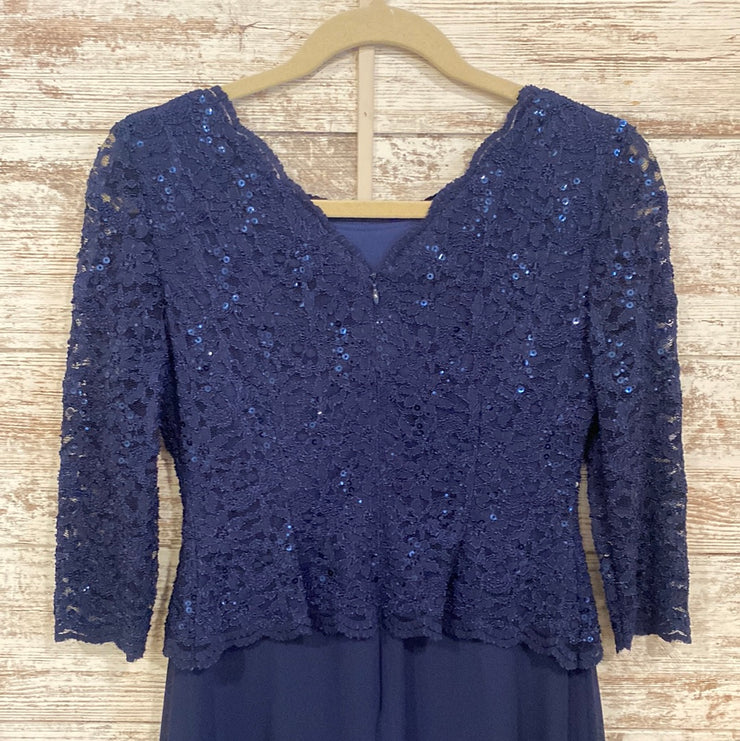 NAVY LONG EVENING GOWN