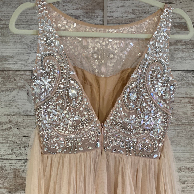 BLUSH BEADED TOP A LINE GOWN