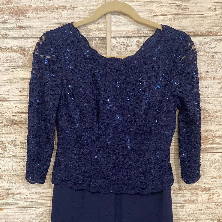 NAVY LONG EVENING GOWN