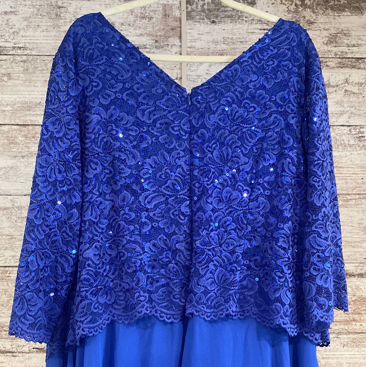 ROYAL BLUE LONG EVENING GOWN