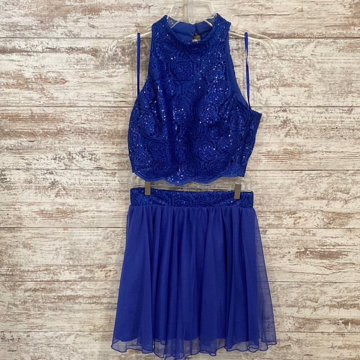 ROYAL BLUE 2 PC. SHORT DRESS