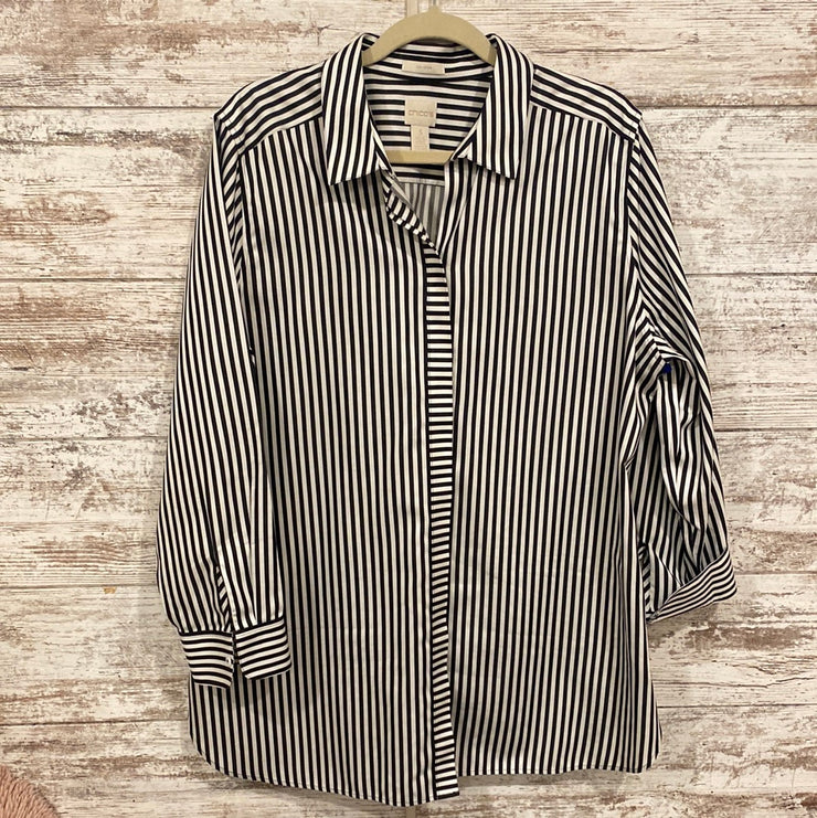 BLACK/WHITE STRIPED SHIRT