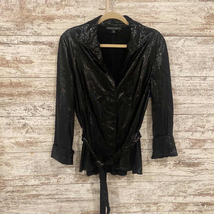 BLACK LEATHER SHINY JACKET$995