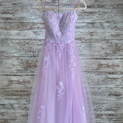 LAVENDER/FLORAL A LINE GOWN