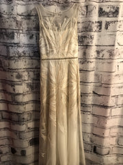 WHITE/SILVER A LINE GOWN