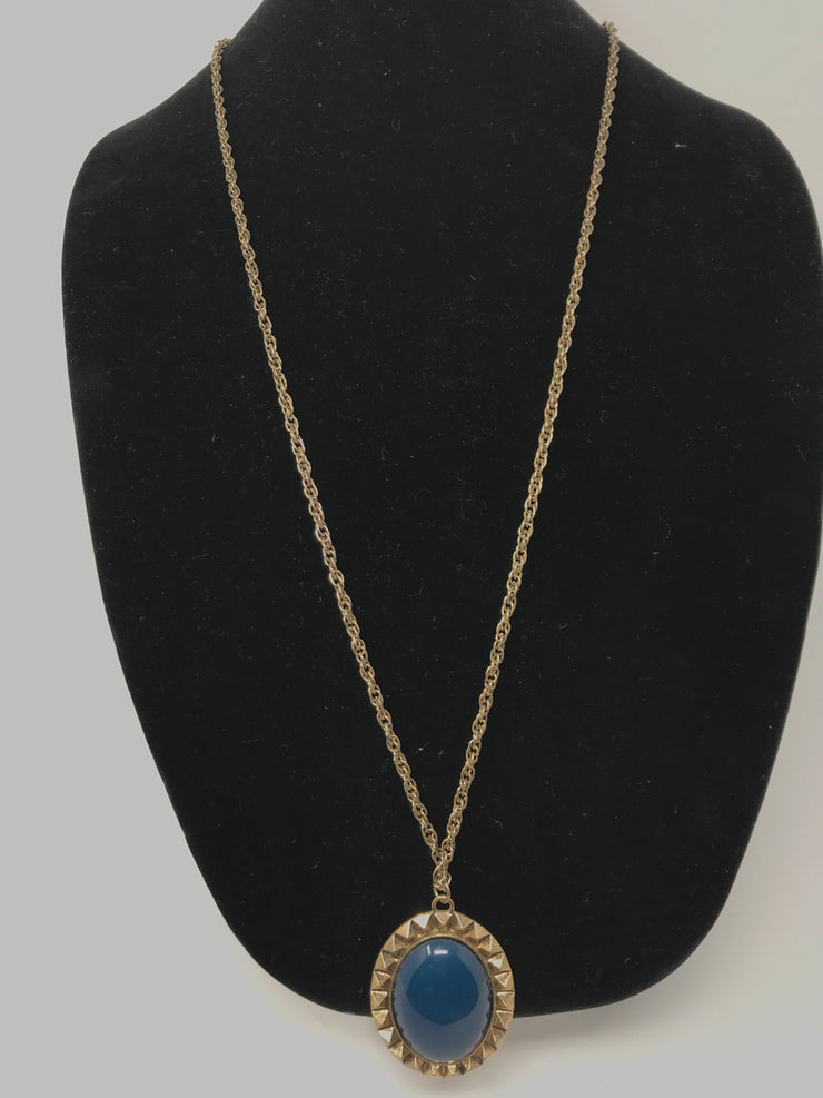 BLUE/GOLD CHARM NECKLACE