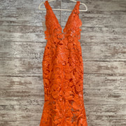 ORANGE FLORAL LONG DRESS
