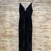 BLACK FULL SEQUIN LONG DRESS