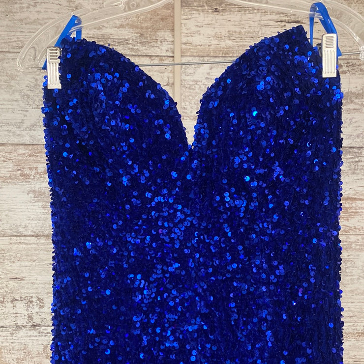 ROYAL BLUE SEQUIN LONG DRESS