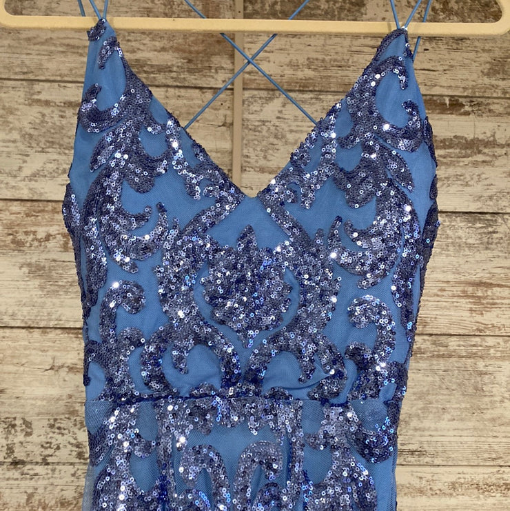 BLUE SPARKLY LONG DRESS
