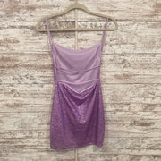 PURPLE SPARKLY SHORT DRESS