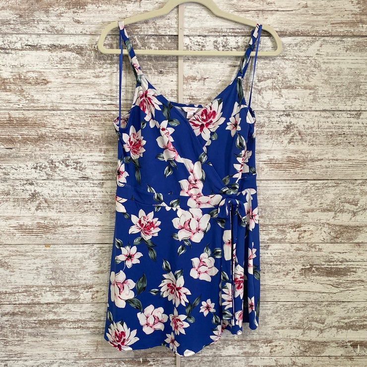 BLUE/FLORAL ROMPER