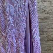 PURPLE LONG EVENING GOWN