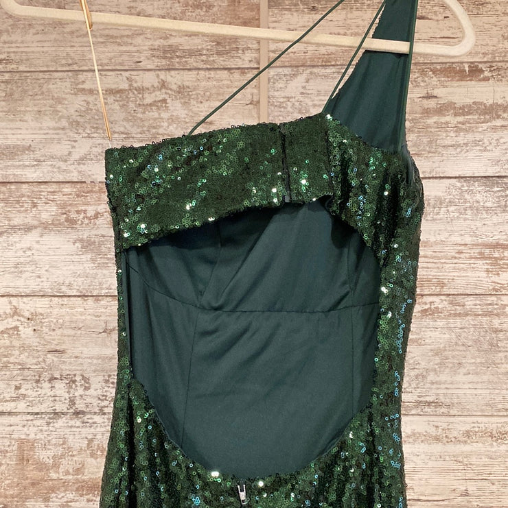 GREEN SPARKLY LONG DRESS