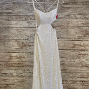 WHITE SPARKLY LONG DRESS