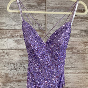 LAVENDER SEQUIN LONG DRESS$750