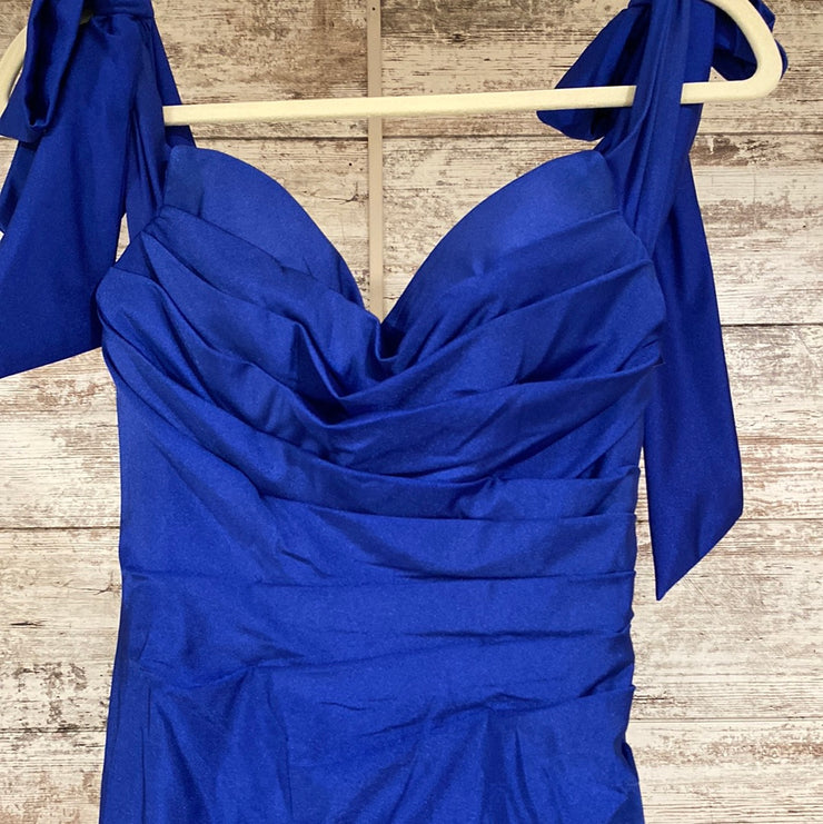 ROYAL BLUE LONG EVENING GOWN
