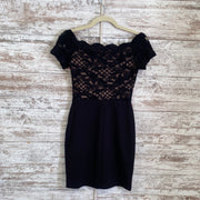 BLACK/NUDE SHORT DRESS