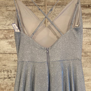 BLUE SPARKLY A LINE GOWN (NEW)