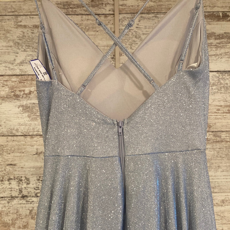BLUE SPARKLY A LINE GOWN (NEW)