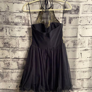 NAVY/GOLD SHORT POOFY DRESS