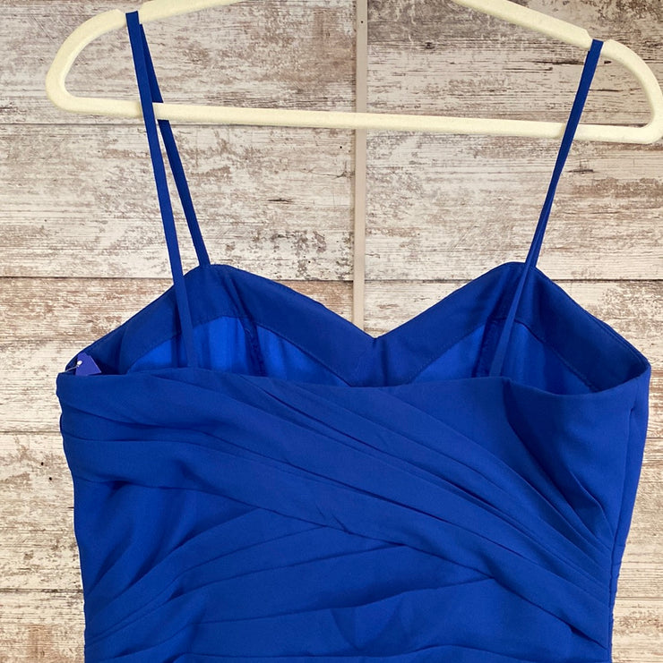 ROYAL BLUE LONG EVENING GOWN