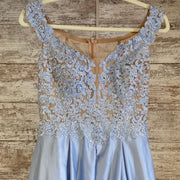 BLUE A LINE GOWN