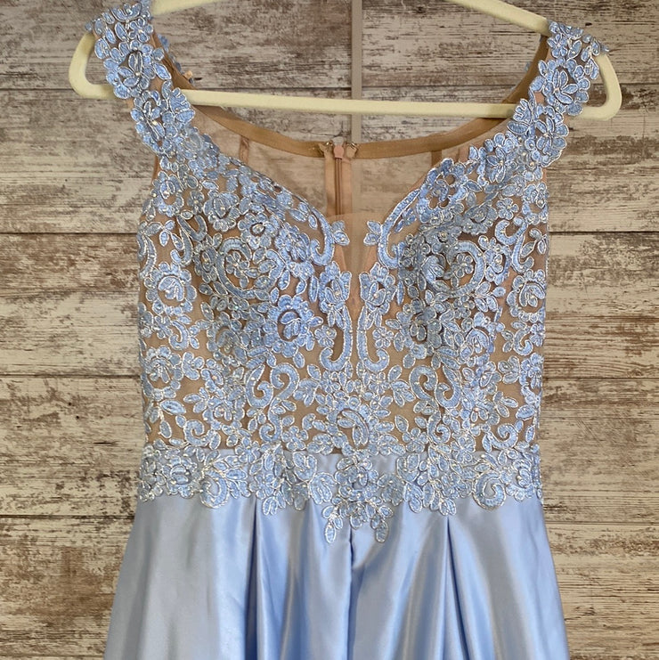 BLUE A LINE GOWN