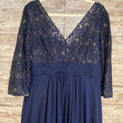 NAVY 100% SILK LONG DRESS