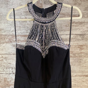 BLACK/SILVER LONG EVENING GOWN