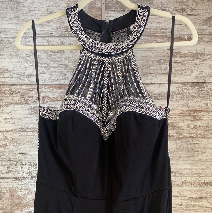 BLACK/SILVER LONG EVENING GOWN