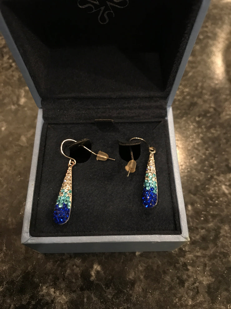 BLUE/GREEN SPARKLY EARRINGS