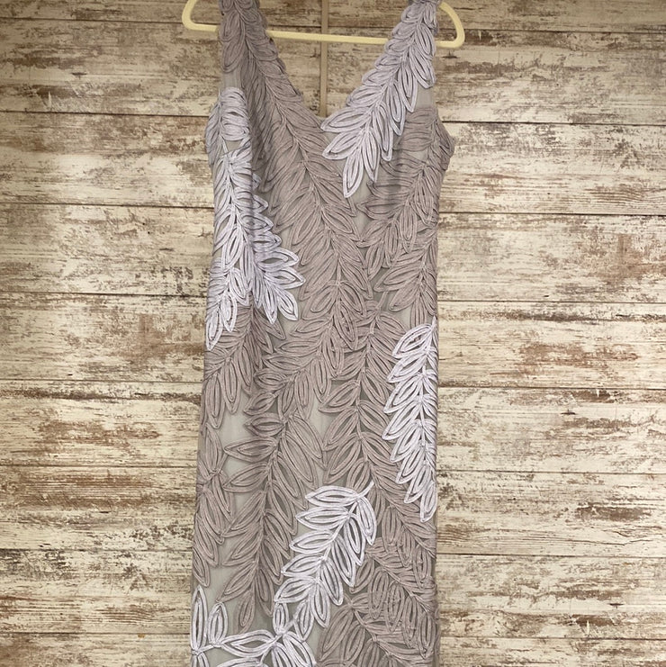 BLUE/GRAY FLORAL LONG DRESS