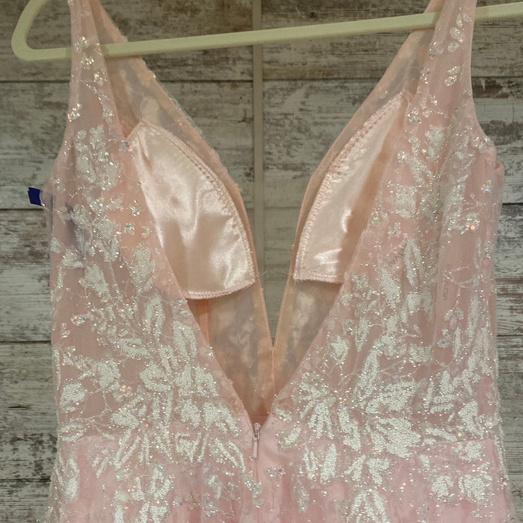 PINK SPARKLY A LINE GOWN