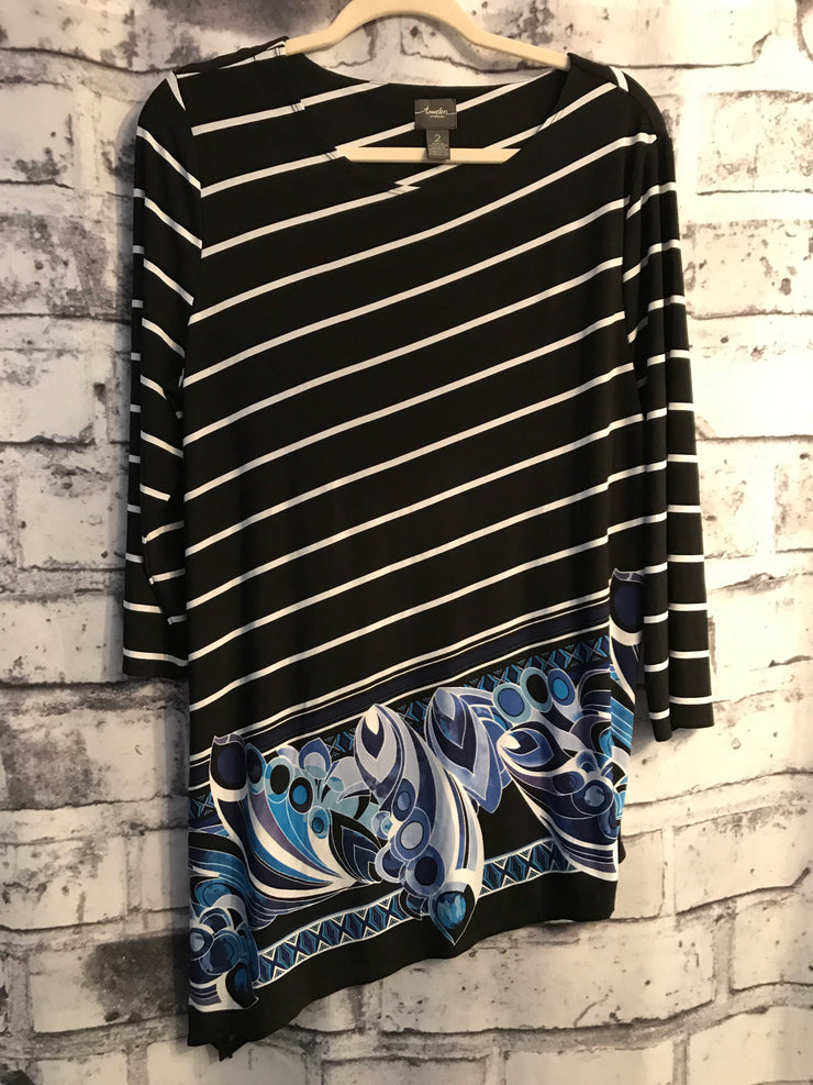 BLACK/BLUE STRIPED TUNIC