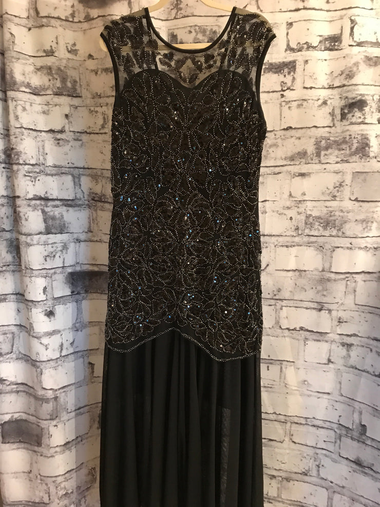 BLACK/SILVER SEQUIN LONG GOWN