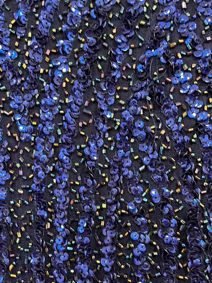 NAVY FULL BEADED LONG GOWN