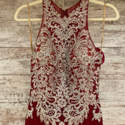 BURGUNDY/SILVER LONG DRESS