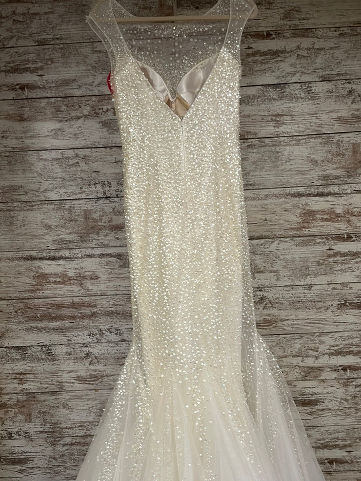 WHITE FULL SEQUIN WEDDING GOWN