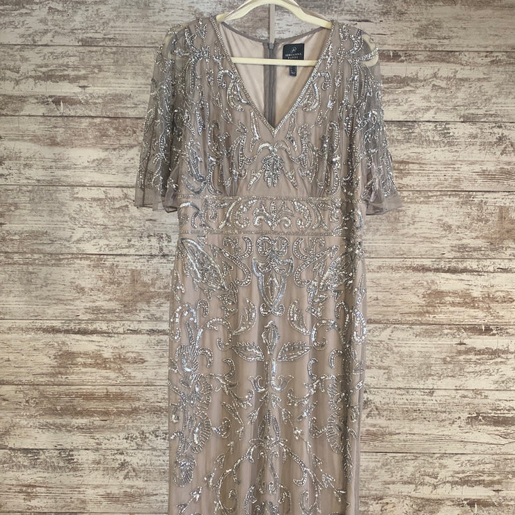 TAN/SILVER SPARKLY LONG DRESS