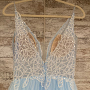 BLUE/WHITE PRINCESS A LINE GOW