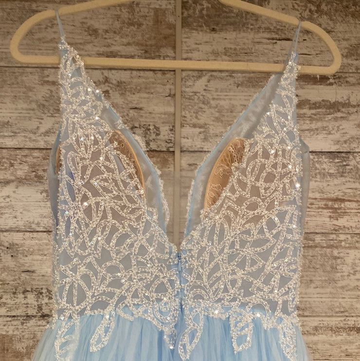 BLUE/WHITE PRINCESS A LINE GOW