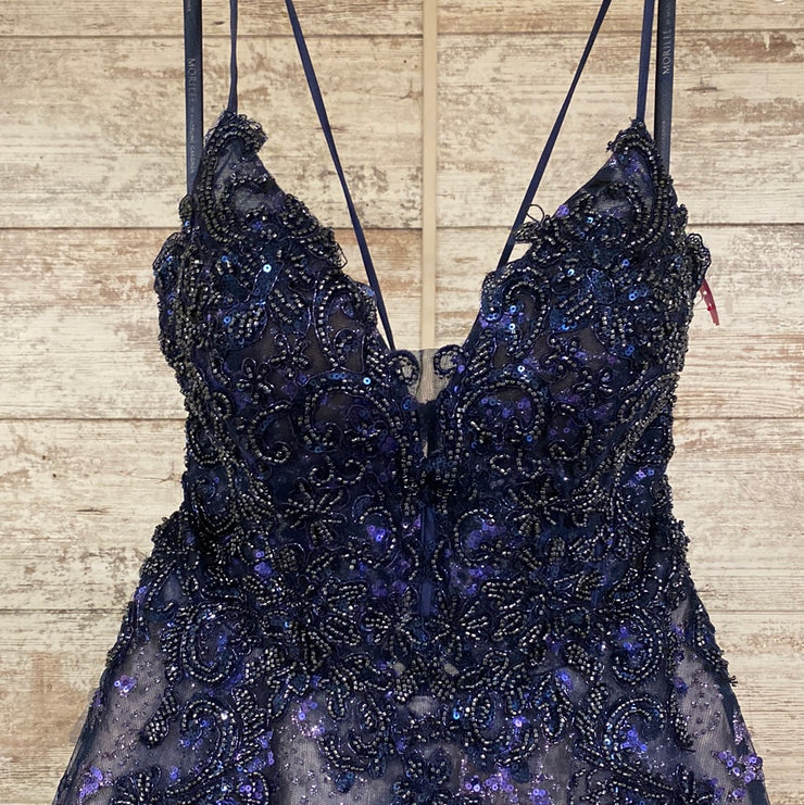 NAVY BLUE/PURPLE PRINCESS GOWN