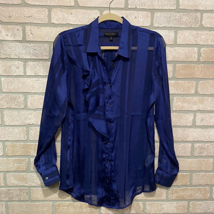 ROYAL BLUE SHEER BLOUSE