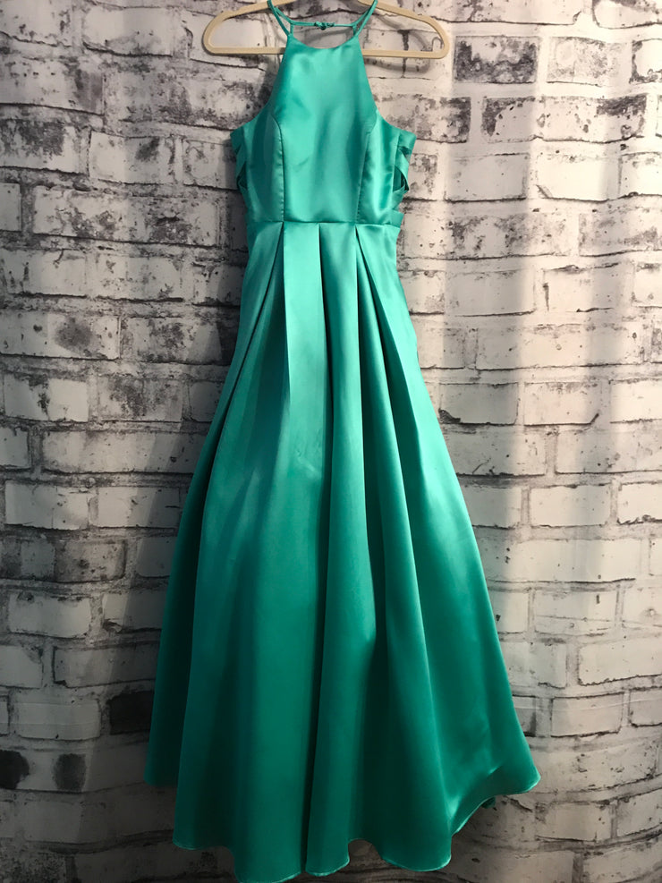 GREEN A LINE GOWN
