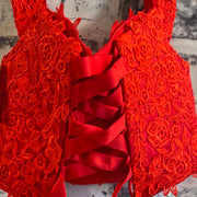 RED 2 PC. A LINE GOWN SET