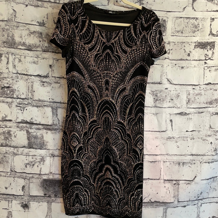 BLACK/PINK SPARKLE SHORT DRESS